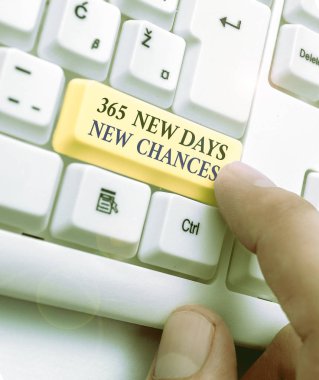 Text sign showing 365 New Days New Chances. Business photo text Starting another year Calendar Opportunities