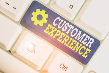 Writing note showing Customer Experience. Business concept for product of an interaction between a client and customer