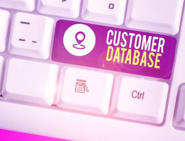 Text sign showing Customer Database. Business photo text uptodate on customer information records and data