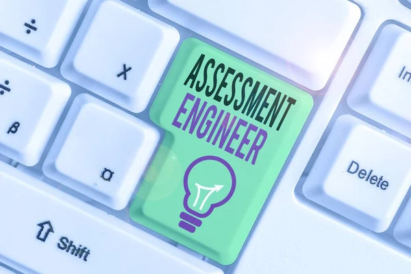 Text Sign Showing Assessment Engineer Business Photo Text Gives Solutions — Stock Photo, Image