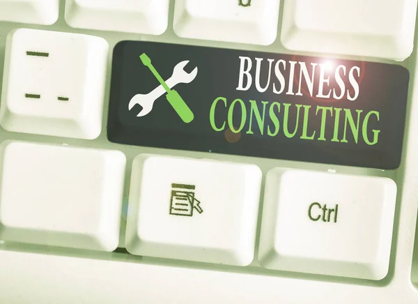 Conceptual Hand Writing Showing Business Consulting Concept Meaning Practice Helping — 图库照片