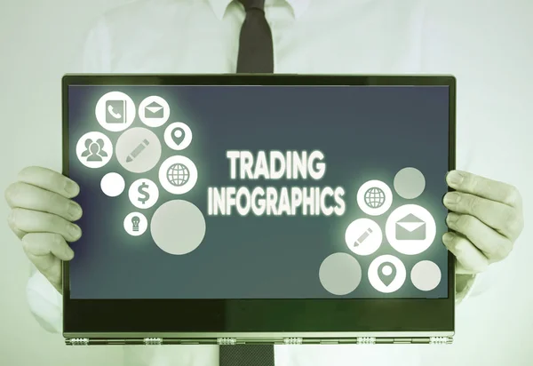 Writing Note Showing Trading Infographics Business Concept Visual Representation Trade — 스톡 사진