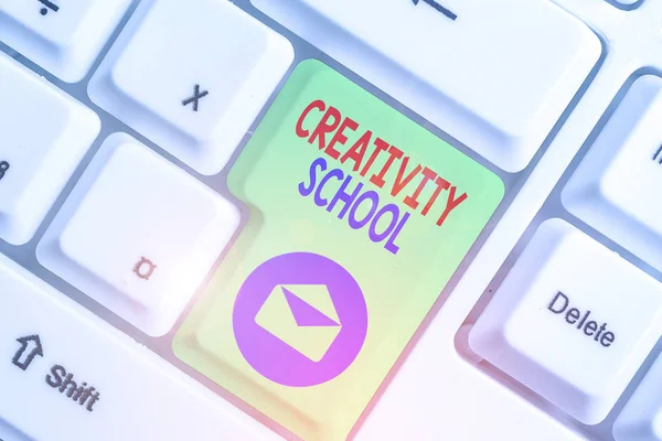 Kézírás Szöveg Kreativitás Iskola Fogalmi Fotó Diákok Képesek Használni Képzelet — Stock Fotó