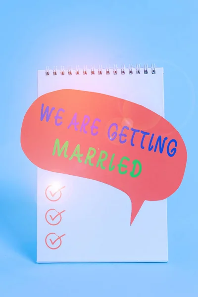 Scrittura Testi Che Sposeremo Business Photo Showcase Fidanzamento Preparazione Matrimonio — Foto Stock