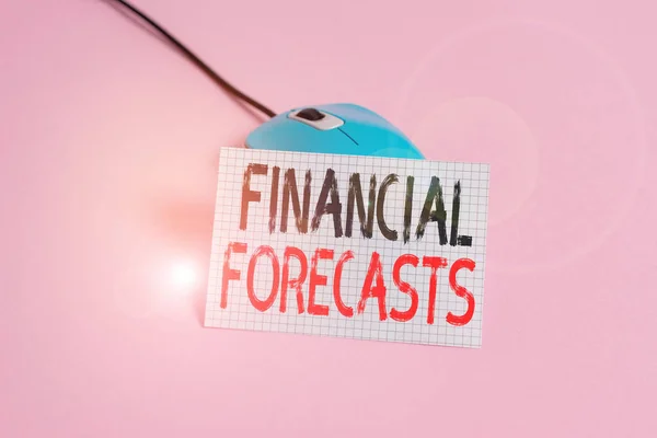 Writing Note Showing Financial Forecasts Business Concept Estimate Future Financial — ストック写真