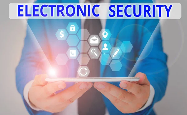 Word Writing Text Electronic Security Business Photo Showcasing Electronic Equipment — 스톡 사진