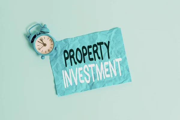 Conceptual Hand Writing Showing Property Investment Concept Meaning Asset Purchased — Stockfoto