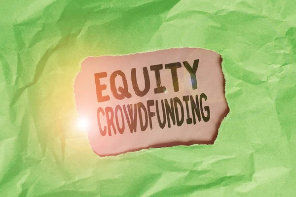 Текст Equity Crowdfunding Бізнес Фото Демонструють Зростання Капіталу Використовуваного Стартапами — стокове фото