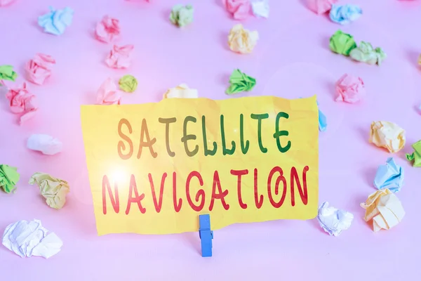 Почерк Написания Текста Satellite Navigation Концептуальная Фотосистема Обеспечивающая Автономное Геопространственное — стоковое фото