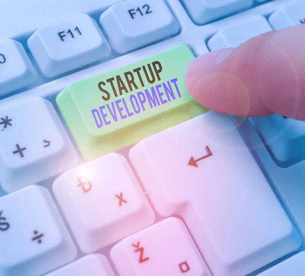 Conceptual Hand Writing Showing Startup Development Concept Meaning Efficiently Develop — Stock Photo, Image