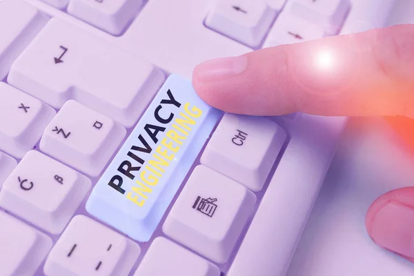 Writing Note Showing Privacy Engineering Business Concept Engineered Systems Provide — Stock Photo, Image