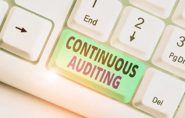 Word Writing Text Continuous Auditing Geschäftsfoto Zeigt Internen Prozess Der — Stockfoto