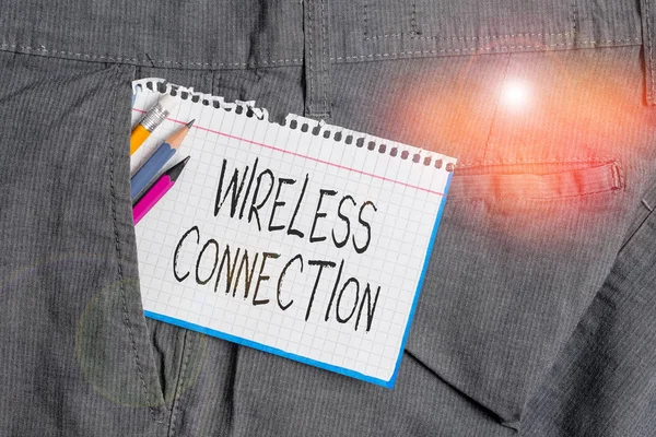 Word Writing Text Wireless Connection Business Photo Showcasing Physical Wired — Stock Photo, Image