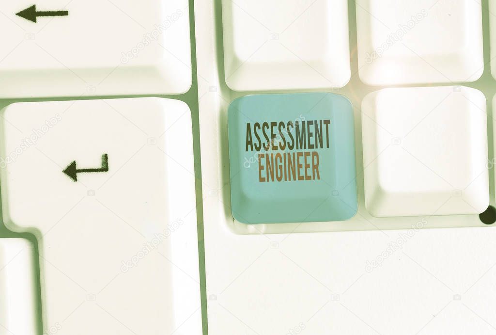Writing note showing Assessment Engineer. Business concept for gives solutions to the complexities of developing tests
