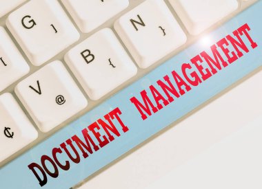 Text sign showing Document Management. Business photo showcasing Computerized analysisagement of electronic documents