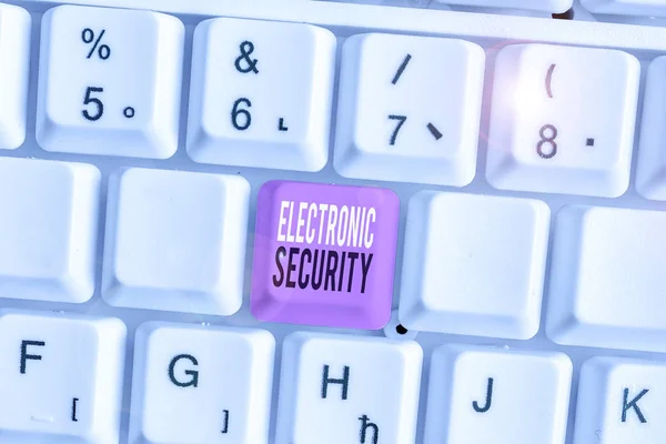 Konceptuell Handstil Som Visar Elektronisk Säkerhet Begreppet Elektronisk Utrustning Som — Stockfoto