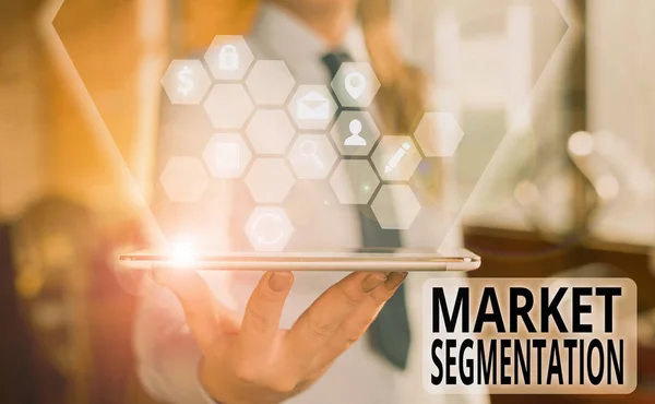 Handwriting Text Market Segmentation Conceptual Photo Dividing Market Potential Customers — Stock Photo, Image