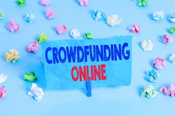 Szövegírás Crowdfunding Online Üzleti Fotó Kirakat Emelése Kis Mennyiségű Pénzt — Stock Fotó