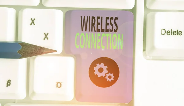 Handwriting Text Writing Wireless Connection Conceptual Photo Physical Wired Connection — Stok fotoğraf