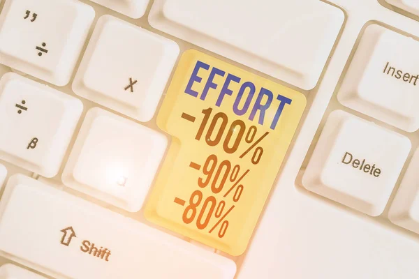 Word Writing Text Effort 100 Business Photo Showcasing Level Determination — Stock Photo, Image
