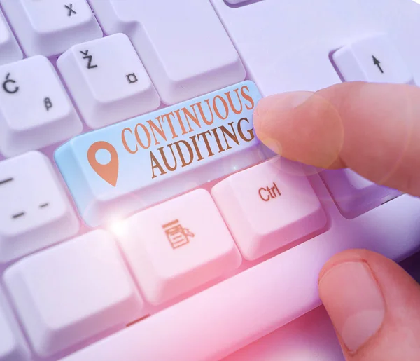 Text Sign Showing Continuous Auditing Business Photo Showcasing Internal Process — Stock Photo, Image