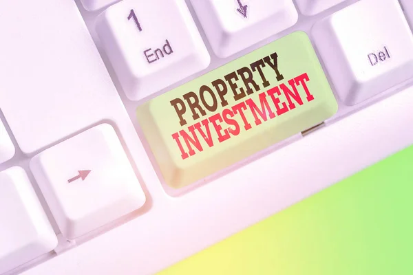 Scrittura Mano Concettuale Che Mostra Investimenti Immobiliari Concetto Significato Attività — Foto Stock