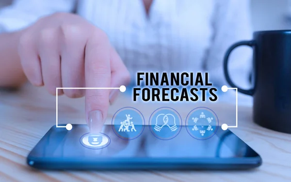 Konceptualny Rękopis Przedstawiający Prognozy Finansowe Koncepcja Oznaczająca Oszacowanie Przyszłych Wyników — Zdjęcie stockowe