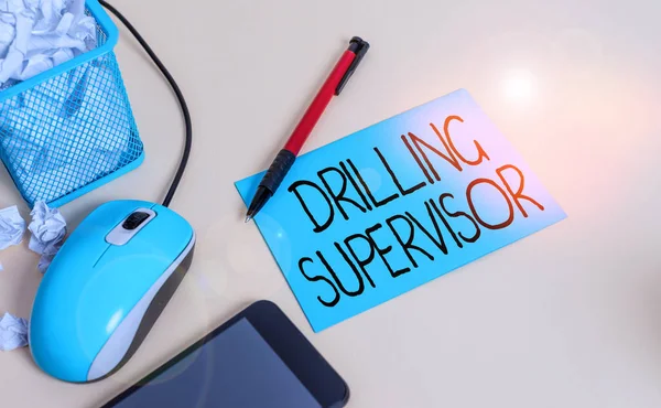 Conceptual Hand Writing Showing Drilling Supervisor Concept Meaning Charge Commercial — 스톡 사진