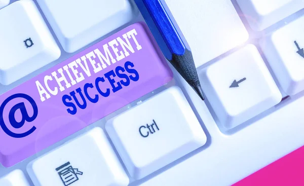Conceptual Hand Writing Showing Achievement Success Concept Meaning Status Having — Stock Photo, Image