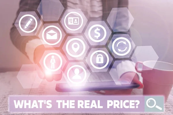 Conceptueel Handschrift Dat Laat Zien Wat Real Price Vraag Begrip — Stockfoto