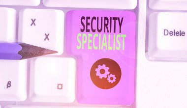 Handwriting text writing Security Specialist. Conceptual photo specializes in the security of showing assets or systems