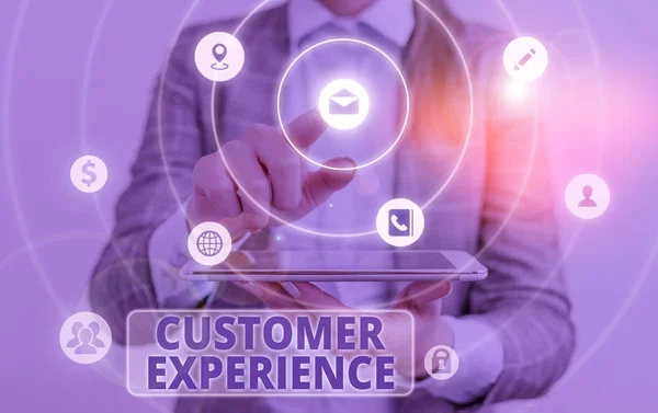 Conceptual Hand Writing Showing Customer Experience Concept Meaning Product Interaction — Stock Photo, Image