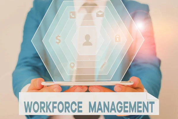 Word Writing Text Workforce Management Geschäftsfotos Zeigen Den Einsatz Zur — Stockfoto