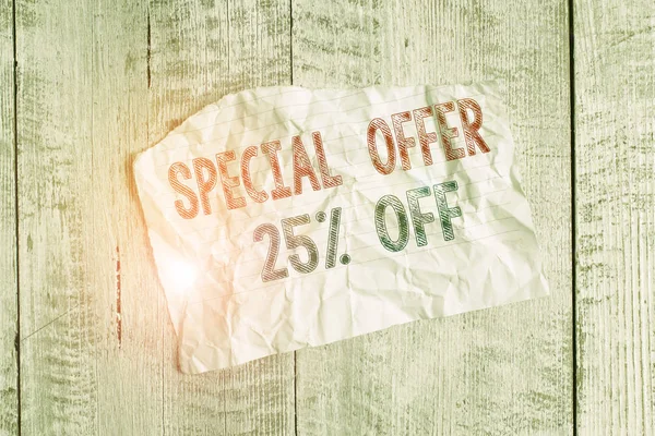Text Sign Showing Special Offer Business Photo Showcasing Discounts Promotion — Stok fotoğraf
