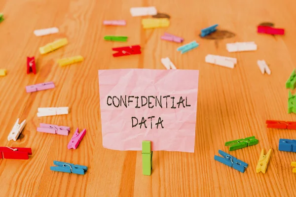 Conceptual Hand Writing Showing Confidential Data Concept Meaning Information Available — Stok fotoğraf