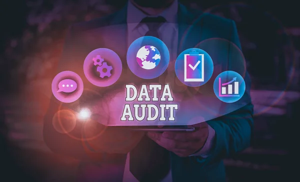Tekst Schrijven Data Audit Bedrijfsfoto Presentatie Auditing Van Gegevens Kwaliteit — Stockfoto