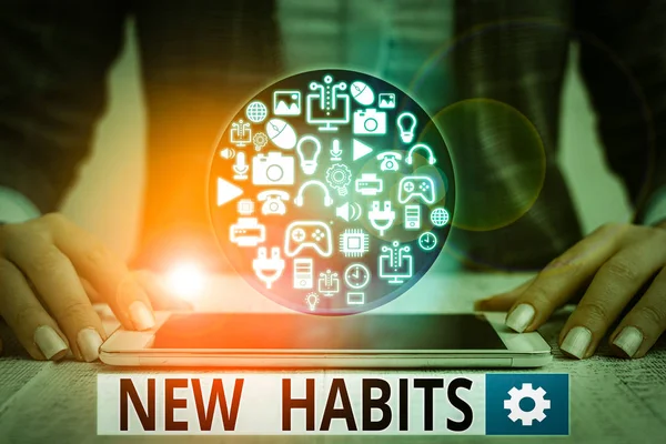 Text Sign Showing New Habits Business Photo Text Change Routine — Stock Photo, Image
