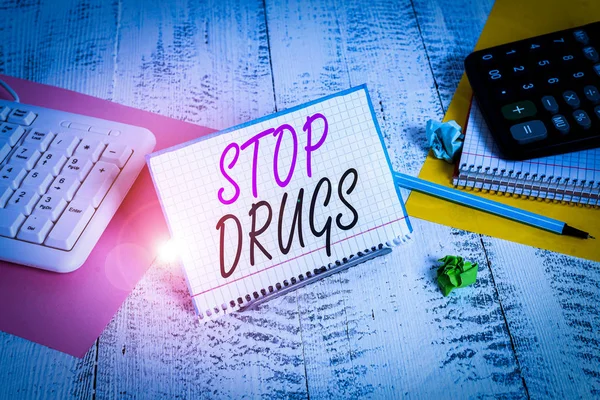 Segnale Che Mostra Stop Droga Testo Fotografico Aziendale Porre Fine — Foto Stock