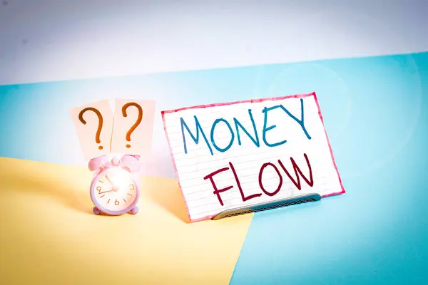 Написання Тексту Money Flow Концептуальна Фотографія Збільшення Або Зменшення Кількості — стокове фото