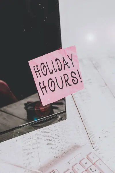 Conceptual Hand Writing Showing Holiday Hours Concept Meaning Employee Receives — 스톡 사진