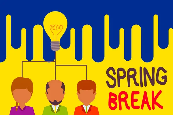 Sinal Texto Mostrando Spring Break Semana Texto Foto Negócio Férias — Fotografia de Stock