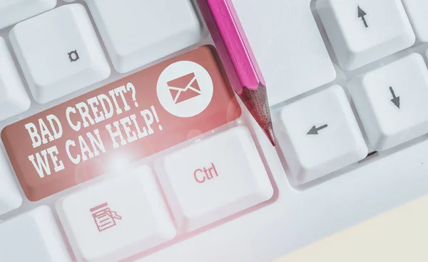 Writing Note Showing Bad Creditquestion Can Help Business Concept Offerr — Stock Photo, Image