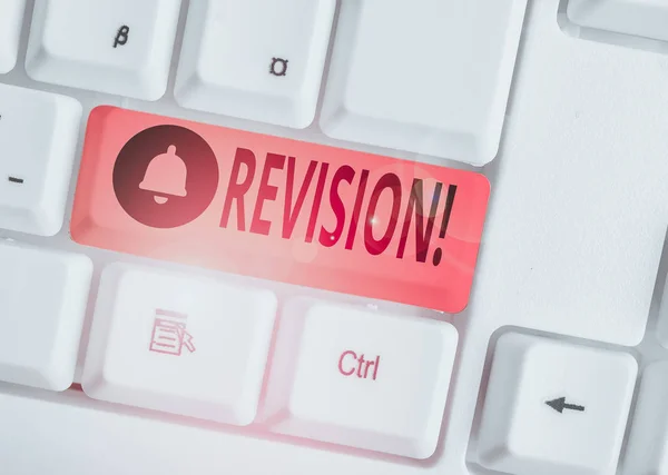 Text Sign Showing Revision Business Photo Text Action Revising Someone — Stock Photo, Image