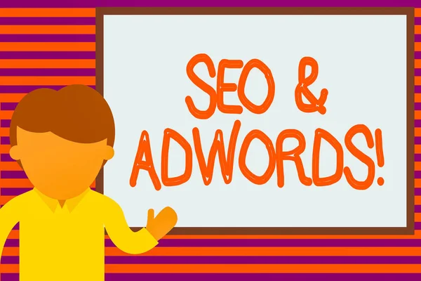 Seo Adwords Feliratú Üzenet Üzleti Fotó Szöveg Ezek Eszközök Összetevői — Stock Fotó