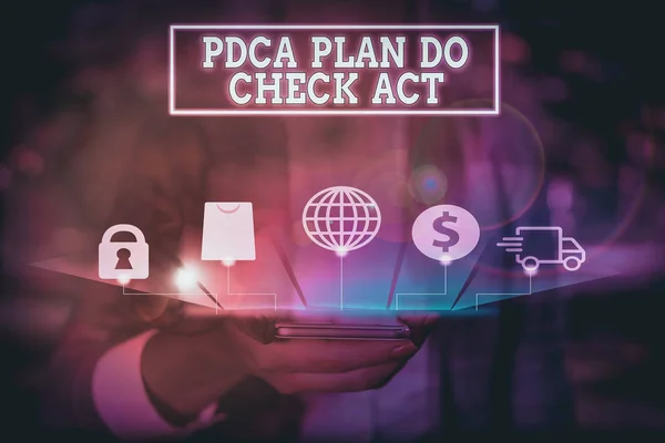 Χειρόγραφο Κείμενο Που Γράφει Pdca Plan Check Act Εννοιολογική Φωτογραφία — Φωτογραφία Αρχείου