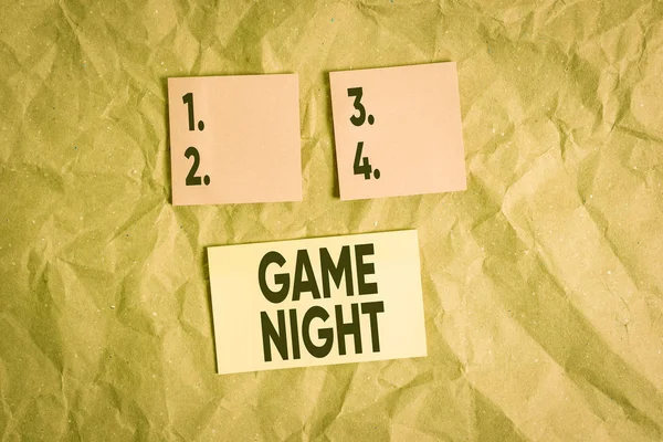 Word Scrittura Testo Game Night Business Photo Vetrina Evento Cui — Foto Stock