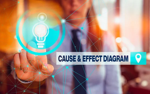 Text Sign Showing Cause Effect Diagram Business Photo Showcasing Visualization — Stock Photo, Image
