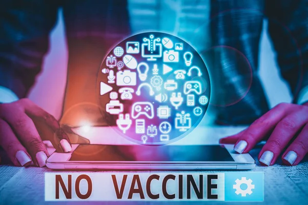 Tekst Waarop Geen Vaccin Zien Zakelijke Fototekst Niet Voorzien Van — Stockfoto