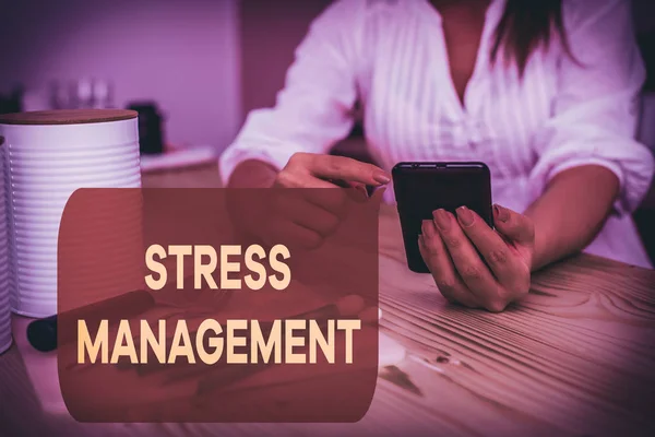 Schrijfbriefje Met Stressmanagement Bedrijfsconcept Voor Methode Stress Effecten Ervan Beperken — Stockfoto
