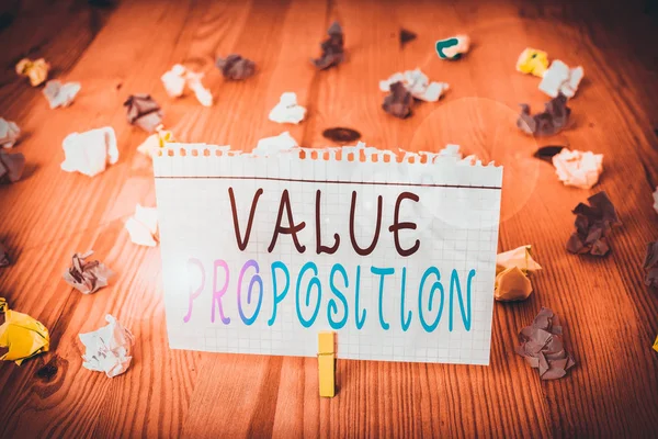 Text Sign Showing Value Proposition Business Photo Text Feature Intended — Stock Photo, Image